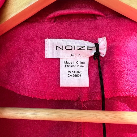 Noize Hot Pink Vegan Suede Moto Jacket - Picture 6 of 9